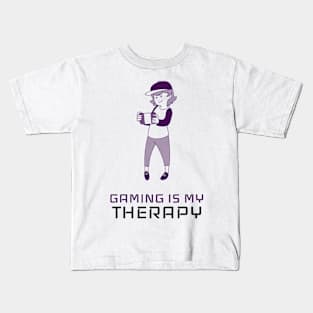 Gaming is my therapy Kids T-Shirt